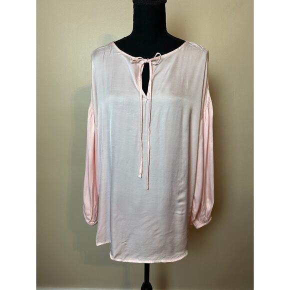 michael stars blush pink bubble sleeve top large flowy blouse - Picture 1 of 6